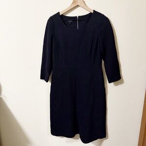 Talbots Womens 3/4 Sleeve Black Sheath Dress Size 6 Office Business Casual